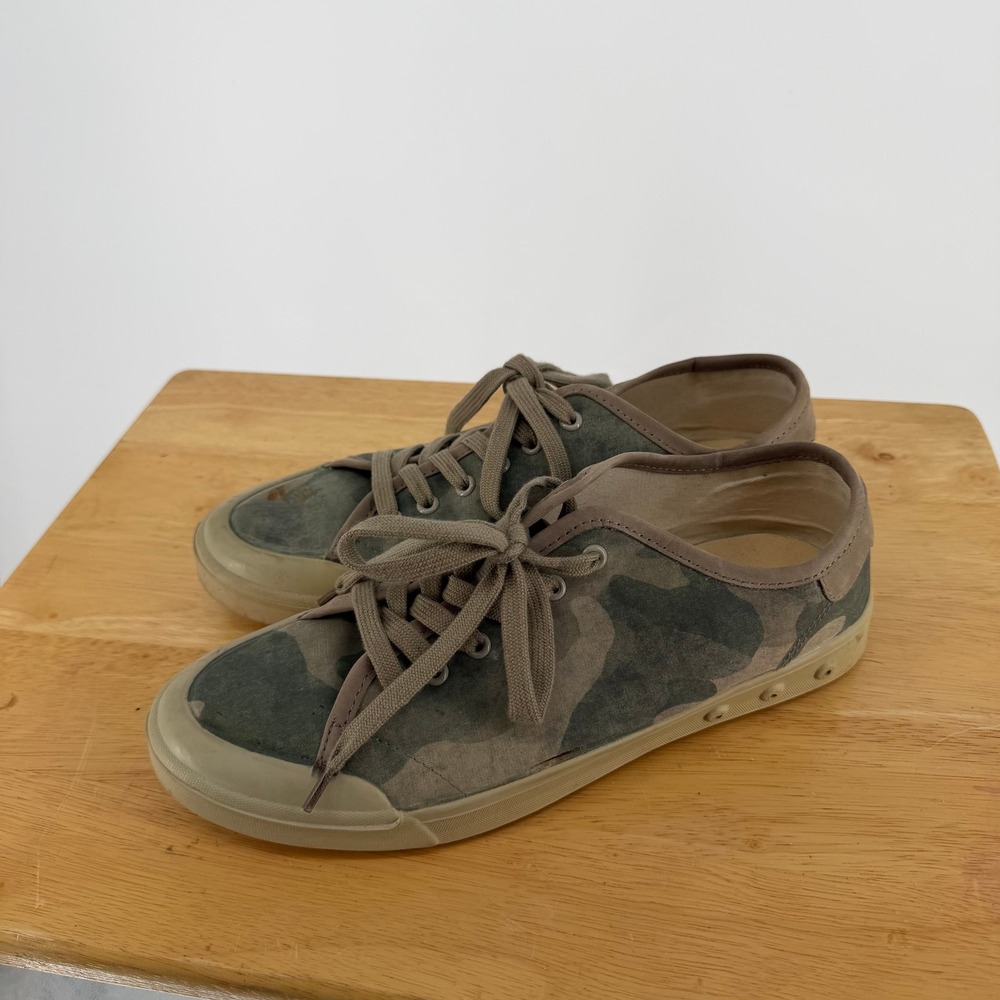 Rag & Bone Sneakers Womens 41.5 Green Camo Canvas Low Top Lace Up Utility Casual